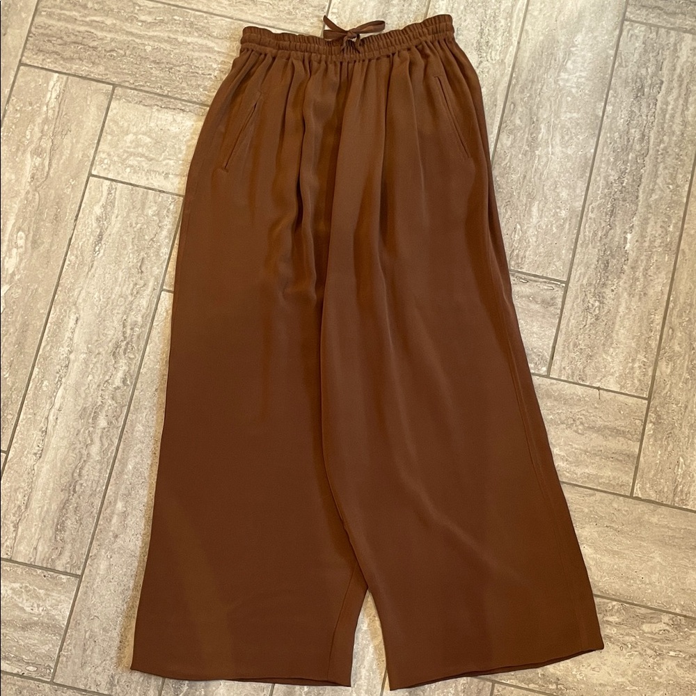 Silk wide leg trousers